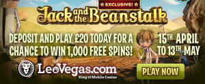 Logo soutěže Vyhrajte svůj díl z tisíce Free Spinů na LeoVegas Casino