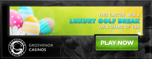 Logo velikonoční golfové soutěže u Grosvenor Casino