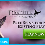 Logo soutěžní akce Chce někdo třicet až padesát Free Spinů na výherním automatu Dracula