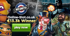 Čtenář magazínu Online-Slot.co.uk vyhrál 13 300 EUR u Mr Smith Casino na pěti výherních automatech
