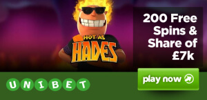 200 Free Spinů a podíl ze sedmi tisíc GBP na Unibet Casino