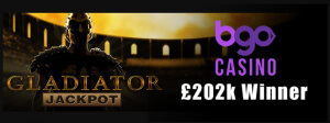Hráč z bgo Casina získal 202 000 GBP Gladiator Jackpot