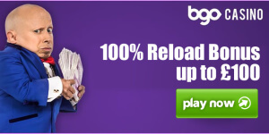 Stoprocentní Reload Bonus do výše sto GBP na bgo Casinu